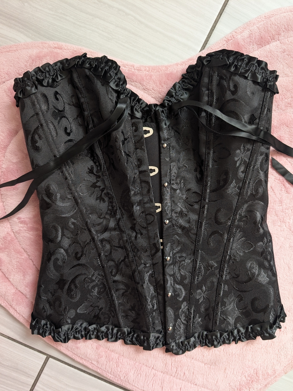 Black Brocade Corset Black Small Like New